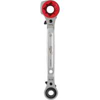 Lineman's 5-in-1 Ratcheting Wrench with Milled Strike Face, 3/4"/1"/1-1/8" Drive, Ergonomic Handle O-Max