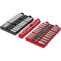 Metric/SAE Ratchet & Socket Set with PACKOUT Low-Profile Organizer, 98 Pcs, 3/8" Drive Size O-Max