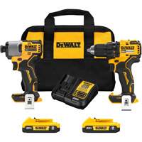 Brushless Cordless Drill/Driver & Impact Driver Combo Kit, Lithium-Ion, 20 V O-Max