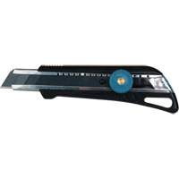 Couteau professionnel de 18 mm avec verrouillage &agrave; cliquet, Acier inoxydable, Robuste, Prise en Plastique O-Max