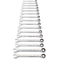 90-Tooth 12 Point Wrench Set, Ratcheting Combination, 16 Pieces, Metric O-Max