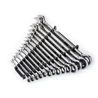 90-Tooth 12 Point SAE Wrench Set, Ratcheting Combination, 14 Pieces, Imperial O-Max
