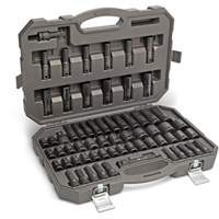 Jeu de douilles maîtresses SAE/m&eacute;triques &agrave; 6 pans, 80 Mcx, Chocs, Prise de 3/8", Profond O-Max