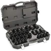 Jeu de douilles m&eacute;triques &agrave; 6 pans, 28 Mcx, Chocs, Prise de 3/4", Profond O-Max