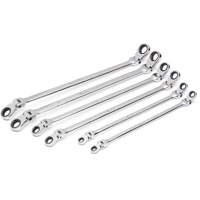 90-Tooth 12 Point Metric GearBox Double Ratcheting Wrench Set, Flex Head, 6 Pieces, Metric O-Max