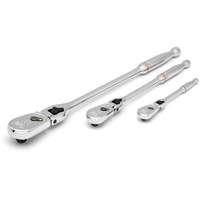 1/4", 3/8" & 1/2" Drive 90-Tooth Locking  Teardrop Ratchet Set O-Max