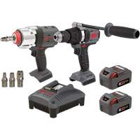 Hammer Drill & Impact Wrench Combo Kit, Lithium-Ion, 20 V O-Max