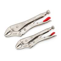 Curved Jaw Locking Pliers with Wire Cutter Set, 2 Pieces O-Max