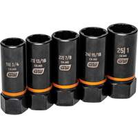 Bolt Biter Extraction Socket Set, 5 Pcs, Impact, 1/2" Drive Size, Deep O-Max