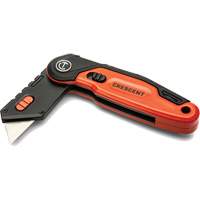 Folding Utility Knife, 1" Blade, Steel Blade, Aluminum Handle O-Max