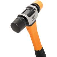 Soft Face Hammer, 16 oz. Head Weight, Plain Face, Solid Steel Handle, 12-1/4" L O-Max