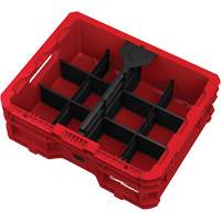 Bac &agrave; profil bas PACKOUT, 15" x 18-5/8" x 6-5/8", Noir/Rouge O-Max