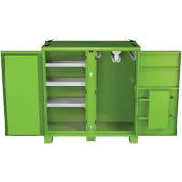 Armoire de rangement d'&eacute;PI sur place, Acier, Vert lime haute visibilit&eacute; O-Max