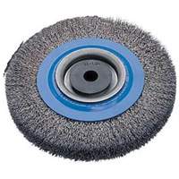 Brosses rotatives &agrave; fils torsad&eacute;s d'&eacute;tabli, 6" dia., Fils 0,0118", Arbre 1/2" - 1-1/4" O-Max