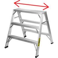 Industrial-Duty Sawhorse, 2' H x 31.9375" W x 23.50" D, 300 lbs. Capacity, Aluminum O-Max