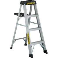 3400 Series Industrial Extra Heavy-Duty Step Ladder, 4', Aluminum, 300 lbs. Capacity, Type 1A O-Max