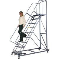 Heavy-Duty Stairway Slope Ladders, 5 Steps, Perforated, 50° Incline, 50" High VC409 | O-Max