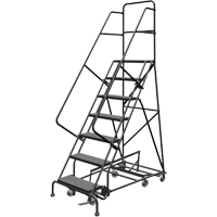 All Directional Rolling Ladder, 7 Steps, 24" Step Width, 70" Platform Height, Steel VC540 | O-Max