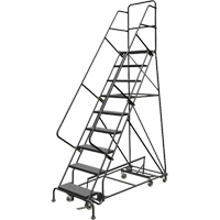 All Directional Rolling Ladder, 9 Steps, 24" Step Width, 90" Platform Height, Steel VC542 | O-Max