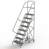 All Directional Rolling Ladder, 8 Steps, 24" Step Width, 80" Platform Height, Steel VC551 | O-Max