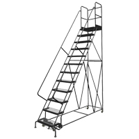 Deep Top Step Rolling Ladder, 7 Steps, 16" Step Width, 70" Platform Height, Steel VC770 | O-Max