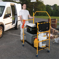 Jobsite Series 4' Safety Rail & Tool Shelf Scaffold Kit, Steel Frame, 49-1/2" D x 57-3/4" H O-Max