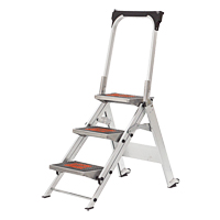Safety Stepladder with Bar & Tray, 2.2', Aluminum, 300 lbs. Capacity, Type 1A VD432 | O-Max