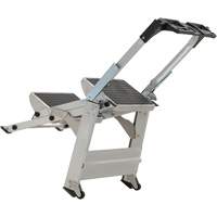 &eacute;chelle escabeau avec roues pivotantes, 2 marches, 23" x 21" x Hauteur 34,50" O-Max