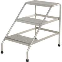 Aluminum Step Stand, 3 Step(s), 22-13/16" W x 34-9/16" L x 30" H, 500 lbs. Capacity VD459 | O-Max