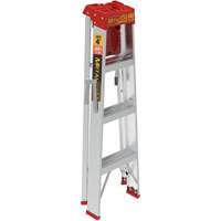 Step Ladder with Paint Tray, 4', Aluminum, 200 lbs. Capacity, Type 3 O-Max