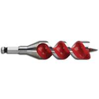 Ship Auger Drill Bit, 1-1/4 Diameter, 4" Flute, 7/16" Hex Shank O-Max