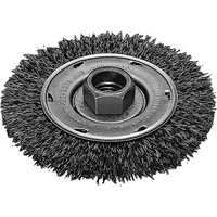 Disque m&eacute;tallique &agrave; fils torsad&eacute;s, Dia. 4", Fils 0,02", Arbre 5/8"-11, Acier inoxydable O-Max