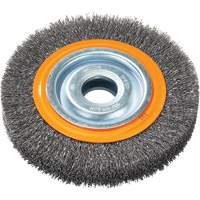 Brosses rotatives &agrave; fils torsad&eacute;s d'&eacute;tabli, 6" dia., Fils 0,0118", Arbre 1/2" - 1/4" O-Max