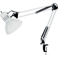 Lampes de bureau &agrave; pince - Bras flexible, 100 W, Incandescente, Pinces serre-joints, Col 36", Blanc O-Max