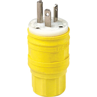 Wetguard Watertight Straight Blade Plug, Plastic, 20 A, 250 V O-Max