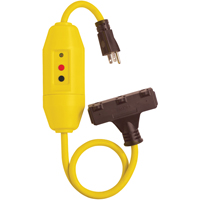Cordons &agrave; trois prises avec disjoncteur de fuite &agrave; la terre, 120 V, 15 A, Cordon de 2' O-Max