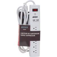 USB Charging Surge Protector, 6 Outlets, 1200 J, 1875 W, 6' Cord O-Max