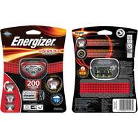 Vision Headlight, LED, 200 Lumens, 8.5 Hrs. Run Time, AAA Batteries O-Max
