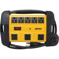 Workshop Surge Protector Power Strip, 8 Outlets, 1350 J, 1875 W, 6' Cord O-Max