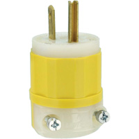 Industrial Grade Straight-Blade Plug, Impact Modified Nylon, 15 A, 125 V O-Max