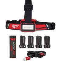 Lampe frontale USB &agrave; profil bas, DEL, 600 lumens, 2 hres de fonctionnement, piles Rechargeable O-Max