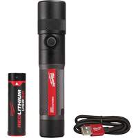 Lampe de poche 1100L &agrave; mise au point par torsion, DEL, 1100 lumens, Piles Rechargeable O-Max