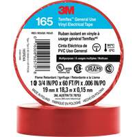Temflex™ General Use Vinyl Electrical Tape 165, 19 mm (3/4") x 18 M (60'), Red, 6 mils XI867 | O-Max