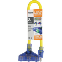 Adaptateur avec d&eacute;tection visuelle de lamp&eacute;rage, Ext&eacute;rieur, AWG 12/3, 15 A, 3 prise(s), 2' O-Max
