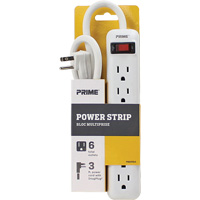 Power Strip, 6 Outlet(s), 3', 15 A, 1875 W, 125 V O-Max