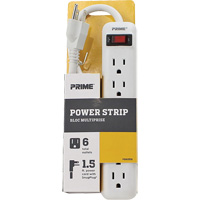 Power Strip, 6 Outlet(s), 1-1/2', 15 A, 1875 W, 125 V O-Max